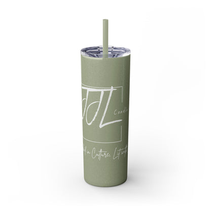 JJL Candle Co. 20oz Skinny Tumbler with Straw - Stylish Design for Coffee Lovers