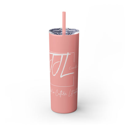 JJL Candle Co. 20oz Skinny Tumbler with Straw - Stylish Design for Coffee Lovers